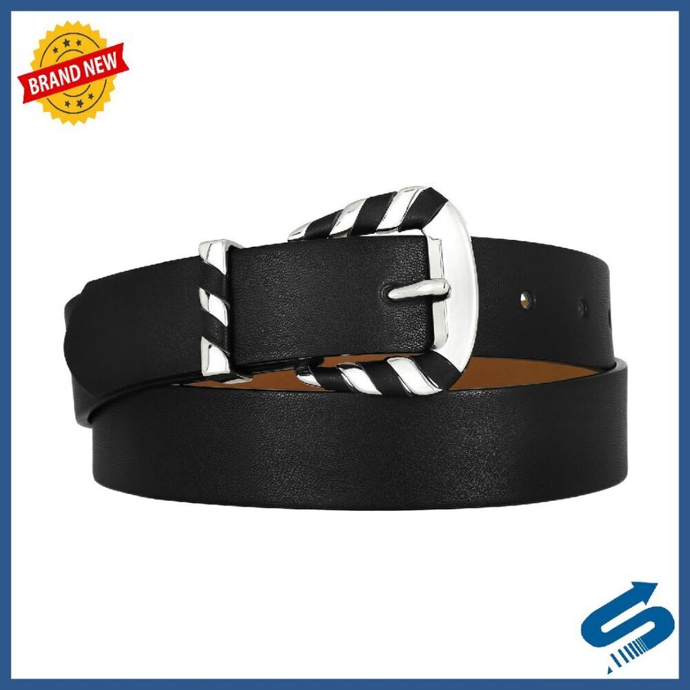 Women's Suede Belt Silver Buckle Casual Dress Jeans Accessory
